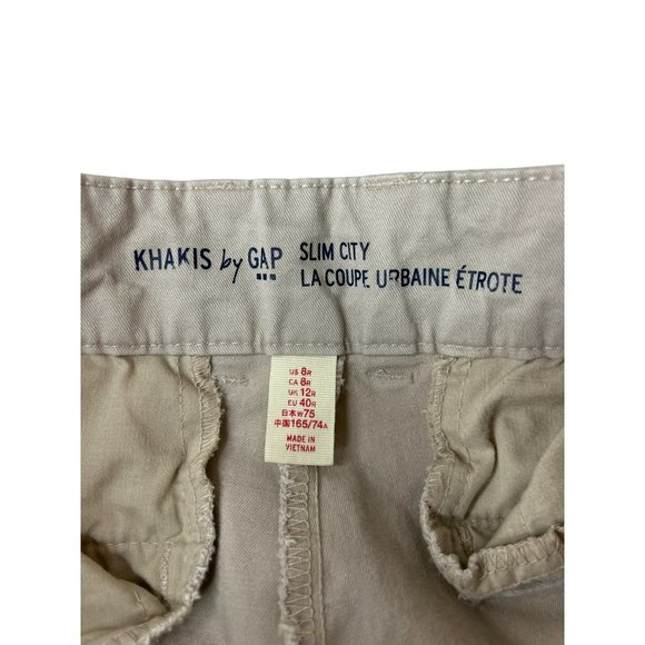 GAP Women's Khaki Pants Slim City 8 Regular Brown Tan Beige Cotton - Picture 3 of 5